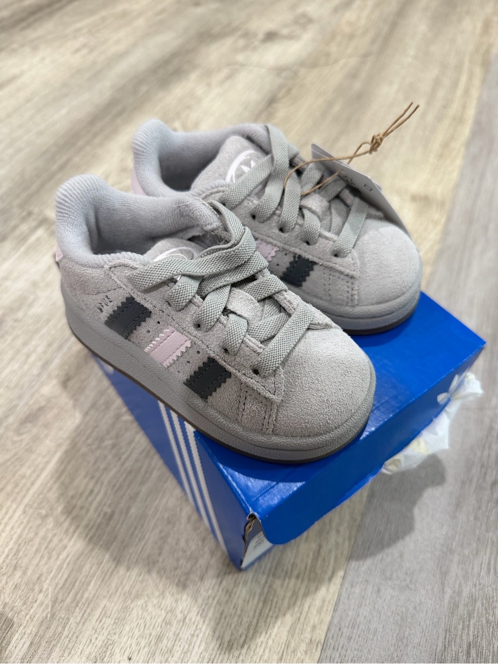 adidas Kids Grey Suede Campus Sneakers
